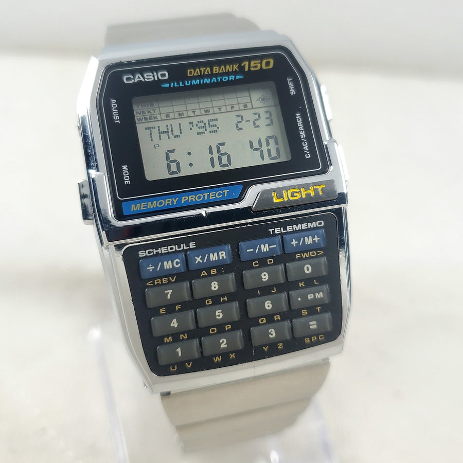 Casio Databank 150 DBC-1500 Calculator Telememo Retro Men's Watch — Pre-Owned, photo 1