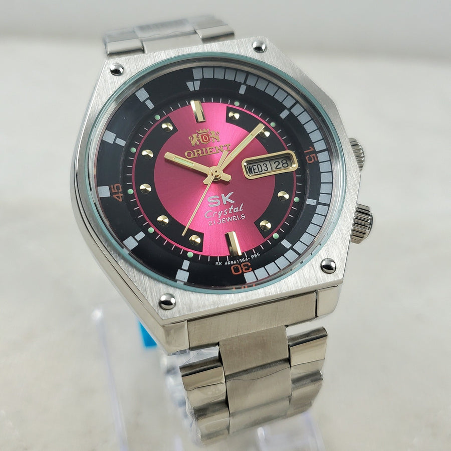 Orient SK Crystal 21 Jewels Japan Automatic Pink Men's Watch Refurbished — Pre-Owned