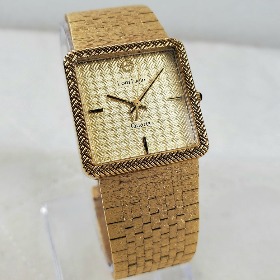 Lord Elgin Square Quartz Classic Gold Tone 27MM Watch — Pre-Owned