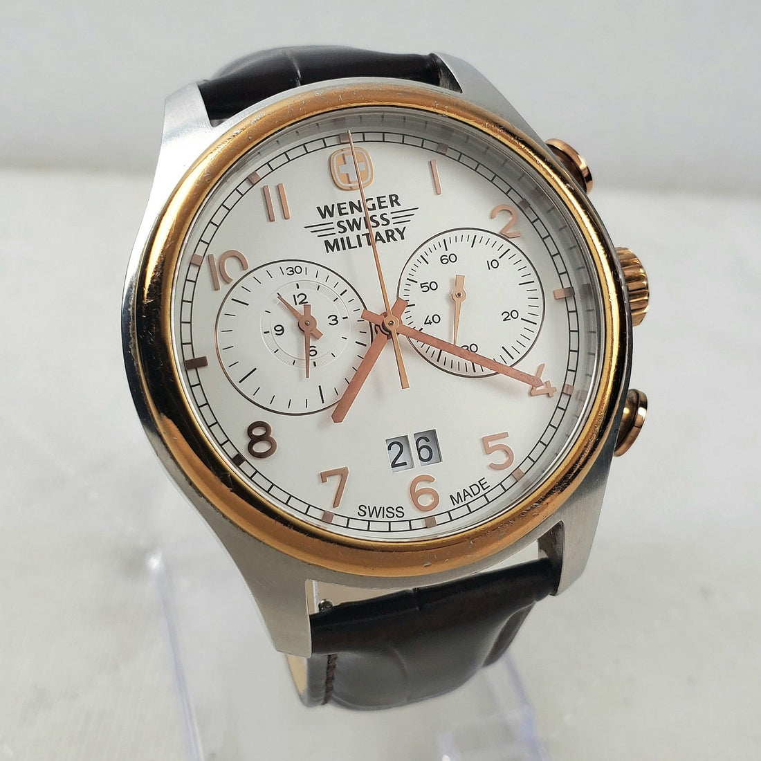 Wenger Swiss Military Zermatt 79020 Rose Gold Chronograph Swiss 43MM Men's Watch — Pre-Owned, photo 1