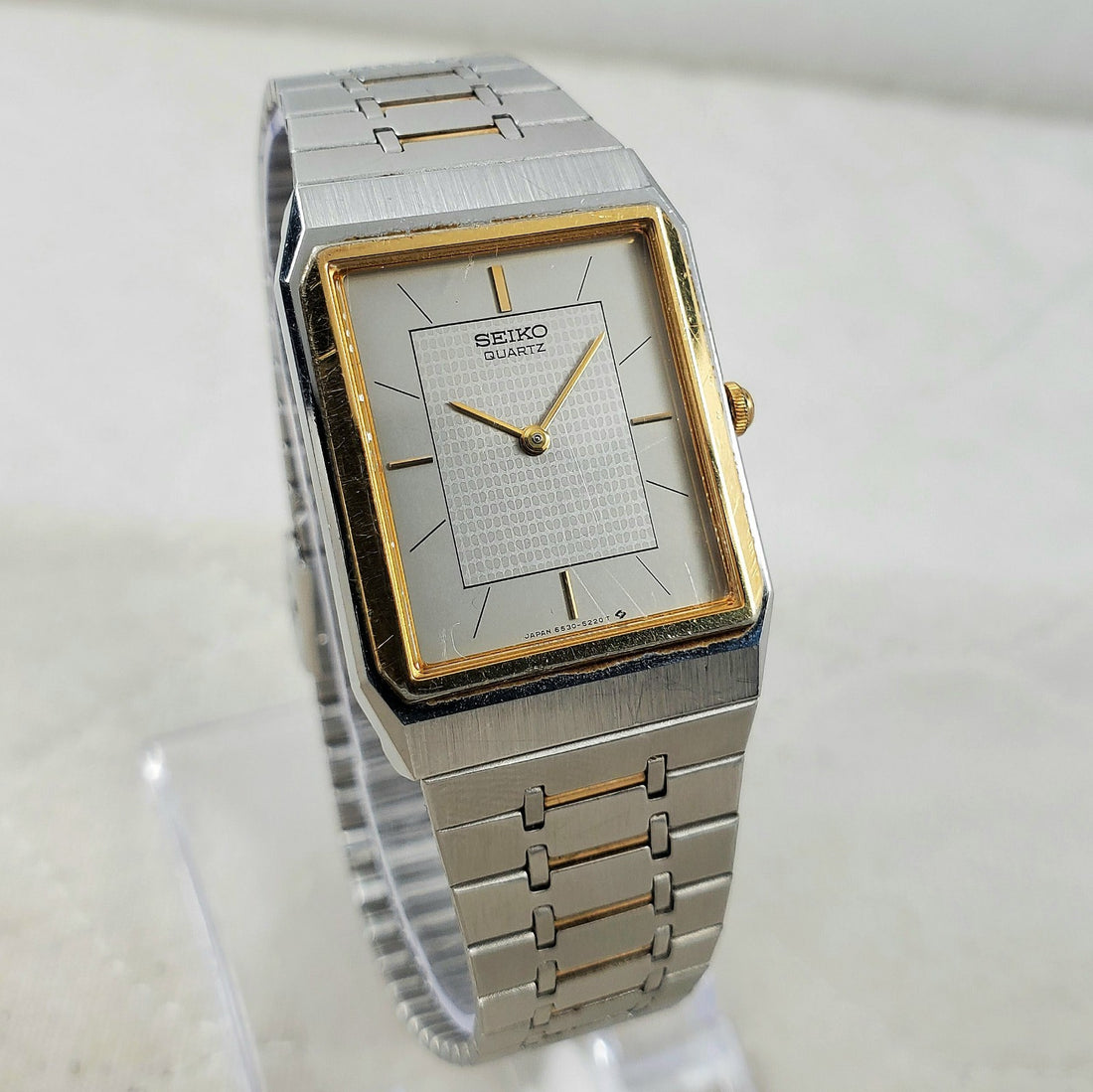 Seiko Tank 6530-5159 Quartz Two-tone Japan 25MM Men's Watch — Pre-Owned