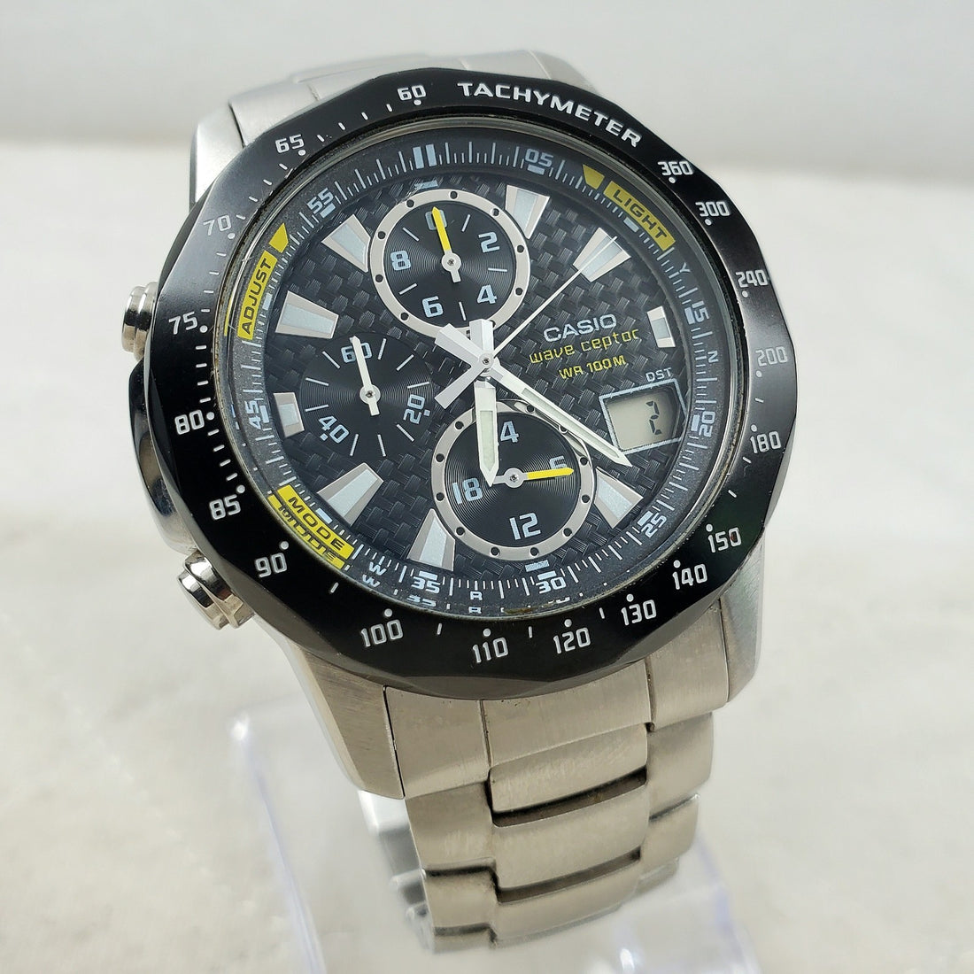 Casio Wave Ceptor WVQ-550 Alarm Chronograph Ana-digi Dual Time 42MM Men's Watch — Pre-Owned, photo 1