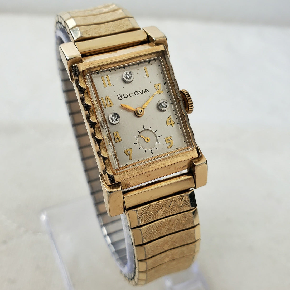 Bulova Tank 10K R.G.P Diamond Mechanical Handwind 21MM Watch — Pre-Owned, photo 1