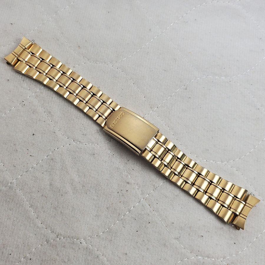 Genuine Vintage Seiko Gold Tone 18MM Stainless Steel Watch Band Bracelet