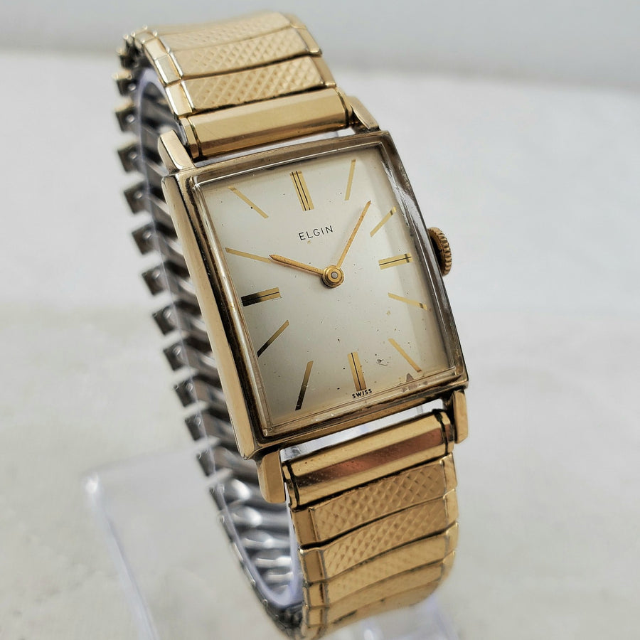 Elgin Tank Mechanical Handwind Swiss 10K Gold Filled 23MM Watch — Pre-Owned, photo 1