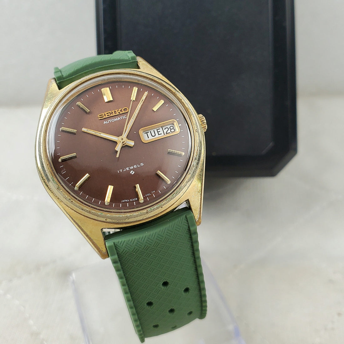 Seiko Automatic 6309-7149 17 Jewels Japan Chocolate Face Mens Watch — Pre-Owned, photo 1
