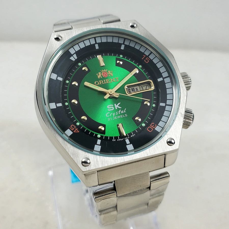 Orient SK Crystal 21 Jewels Japan Automatic Green Men's Watch Refurbished — Pre-Owned