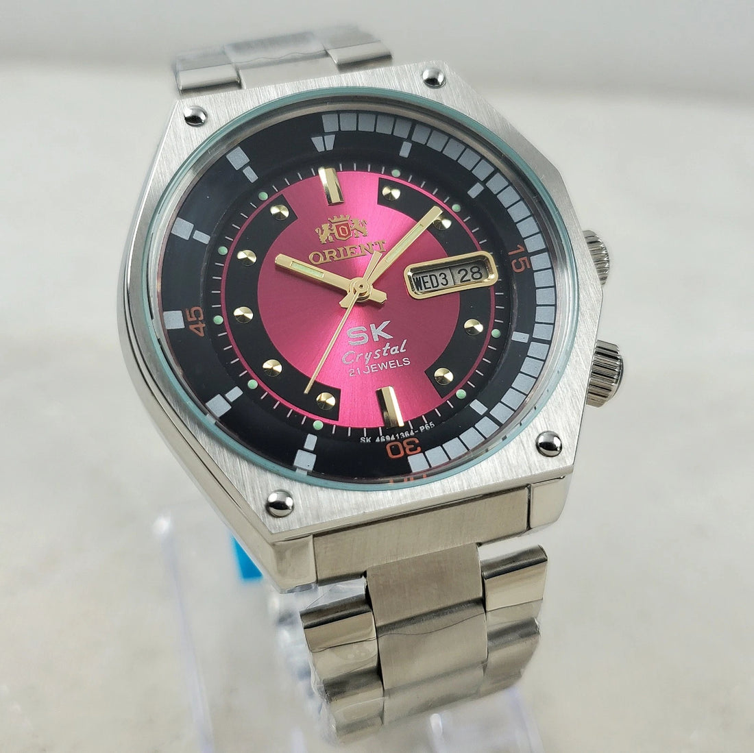 Orient SK Crystal 21 Jewels Japan Automatic Pink Men's Watch Refurbished — Pre-Owned