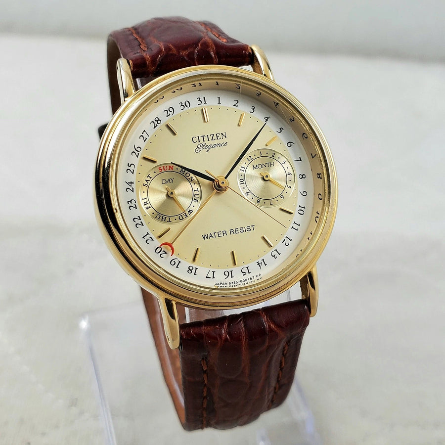 Citizen Elegance 6355-G30003 Day/date/month Classic 34MM Watch — Pre-Owned