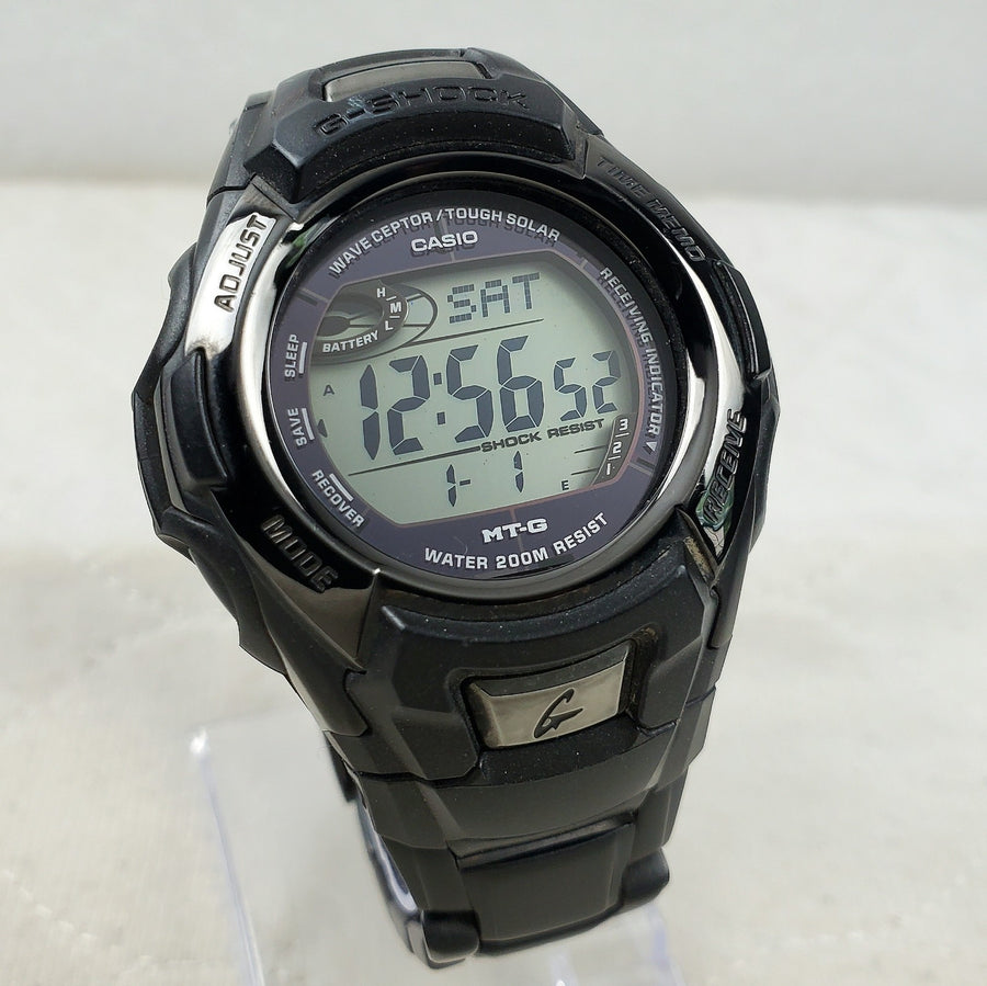 Casio G-shock Wave Ceptor Tough Solar MTG-910DA Black WR 200M Men's Watch — Pre-Owned
