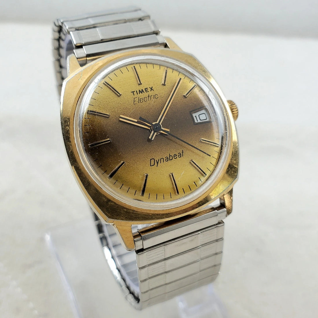 Timex Electric Dynabeat Tiger EYE a Cell Expansion Date Men's Watch — Pre-Owned