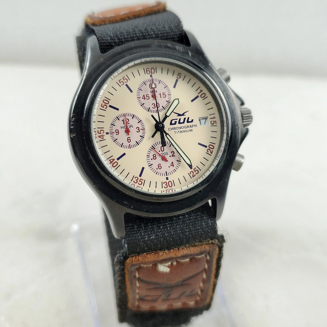 GUL Chronograph Titanium Quartz WR 50M Sports Action Men's Watch — Pre-Owned