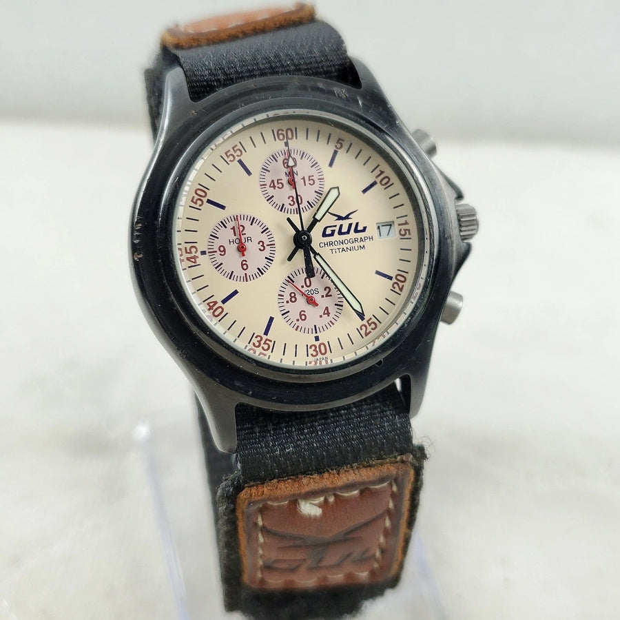 GUL Chronograph Titanium Quartz WR 50M Sports Action Men's Watch — Pre-Owned