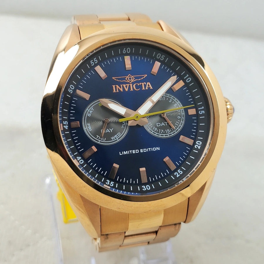 Invicta Speedway Poseidon 14711 Blue/rose Gold Limited Edition Men's Watch — Pre-Owned