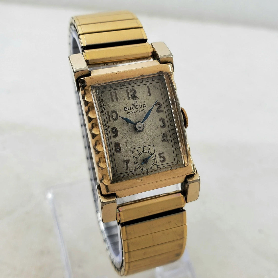 Bulova Movement Tank SUB Second Handwind Gold Tone 21MM Watch — Pre-Owned