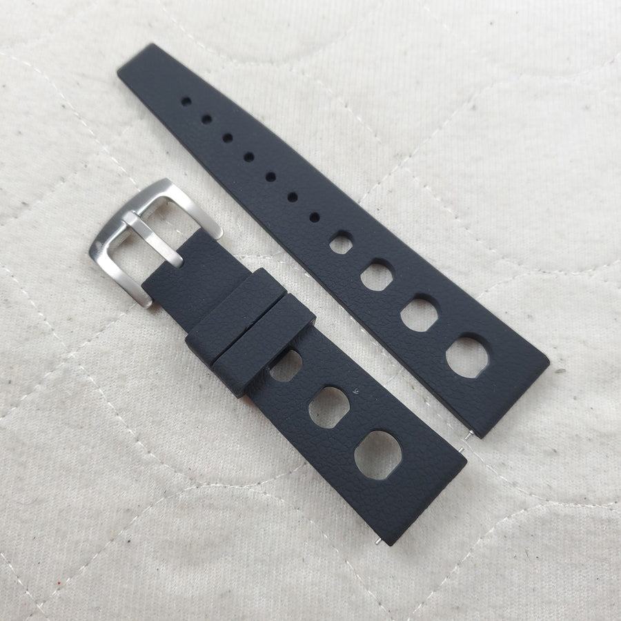 Quick-Release Rubber Dive Watch Strap, Tropical Style, 22mm, Black — photo 1