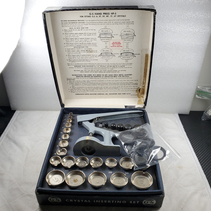 G-S Flexo Crystal Inserter Repair Tool Watch Tool SET Hand Press W/box
