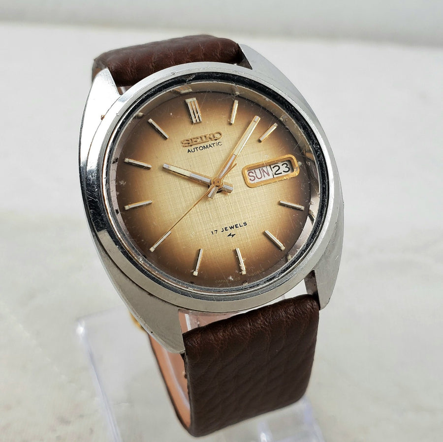 Seiko 7009-8089 Automatic 17 Jewels Day/date Brown Men's Watch — Pre-Owned