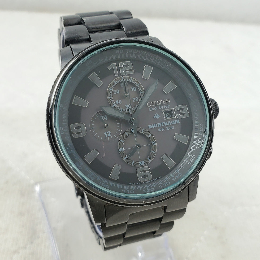Citizen Eco-drive Nighthawk B612-S078245 Chronograph WR 200M Black Men's Watch — Pre-Owned, photo 1