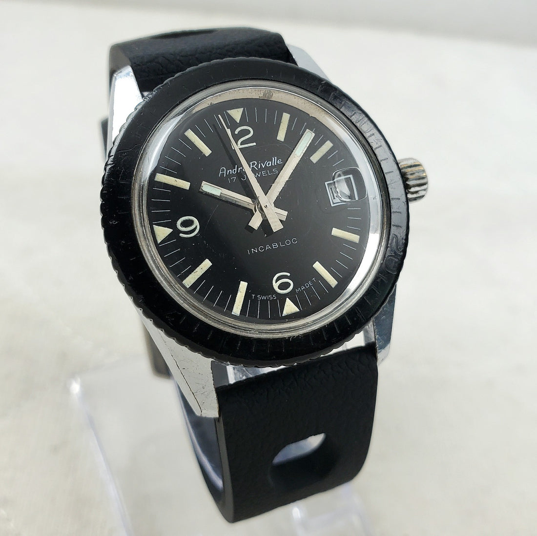 Andre Rivalle Swiss Skin Diver Incabloc 17 Jewels Handwind Men's Watch — Pre-Owned, photo 1