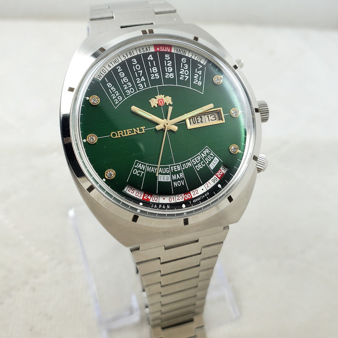 Orient College Multi Year Calendar Automatic Green Japanese Mov't Watch — Pre-Owned