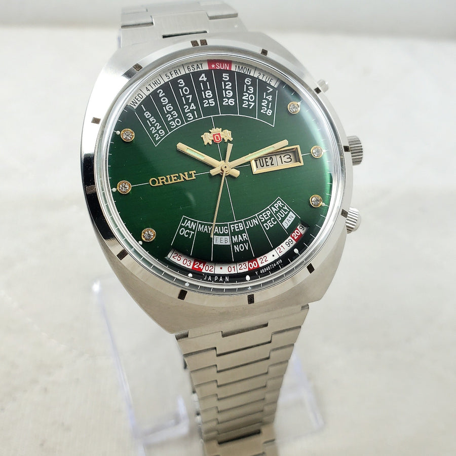 Orient College Multi Year Calendar Automatic Green Japanese Mov't Watch — Pre-Owned
