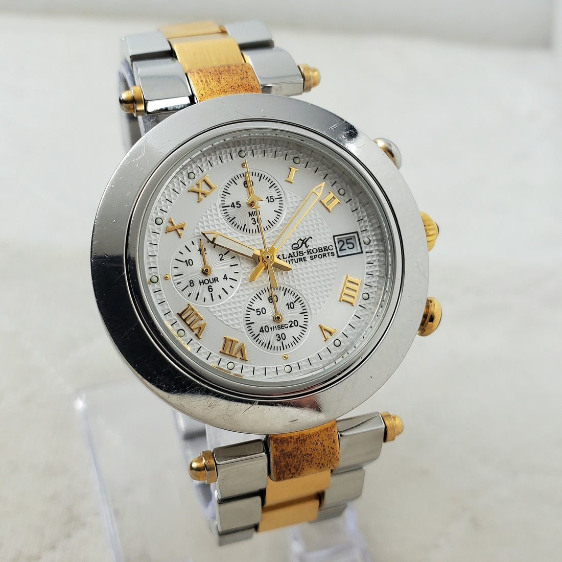 Klaus-kobec Couture Sports KKG1913 Chronograph Two-tone 38MM Men's Watch — Pre-Owned