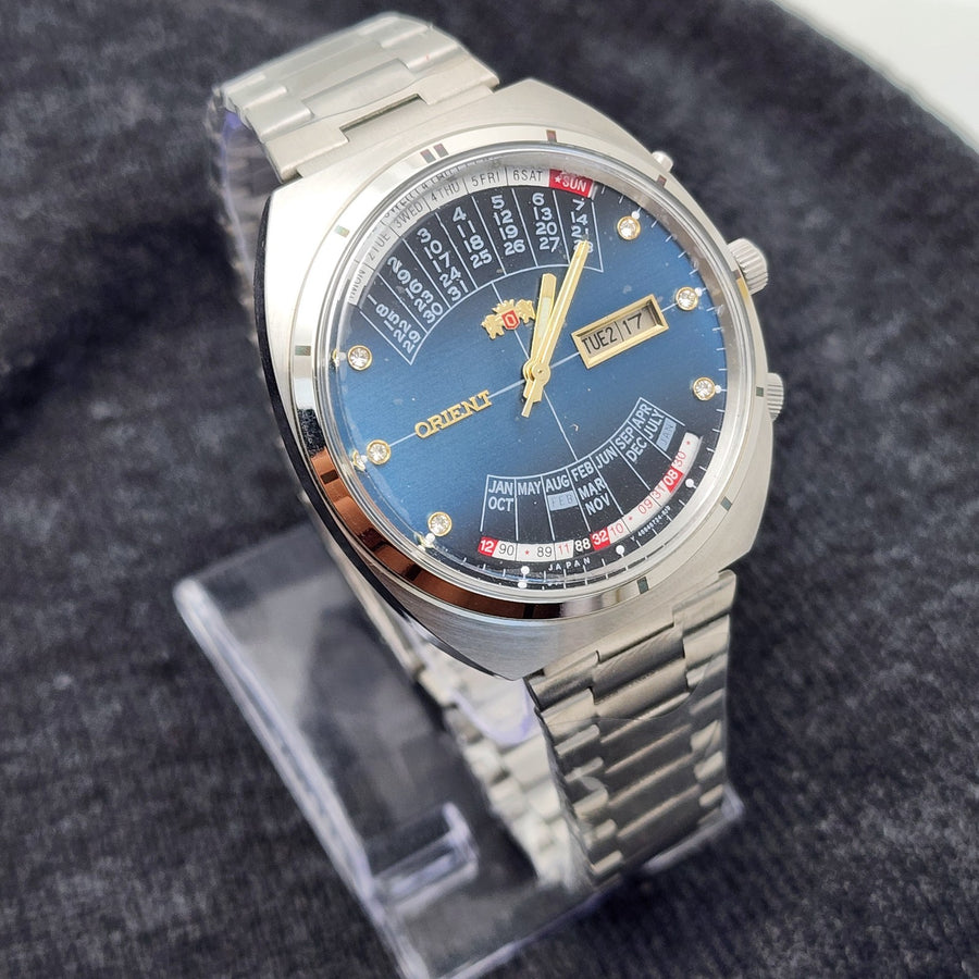 Orient College Multi Year Calendar Automatic Blue Japanese Mov't Watch — Pre-Owned