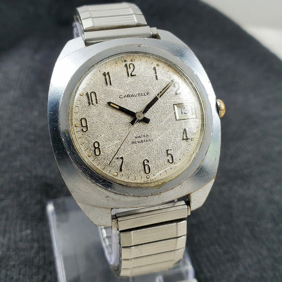 Caravelle by Bulova Mechanical Handwind Swiss Cushion Men's Watch — Pre-Owned