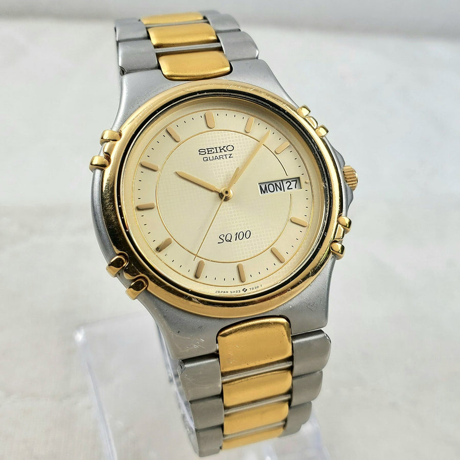 Seiko SQ 100 5H23-7C89 Quartz Day/date Japan Men's Watch — Pre-Owned, photo 1