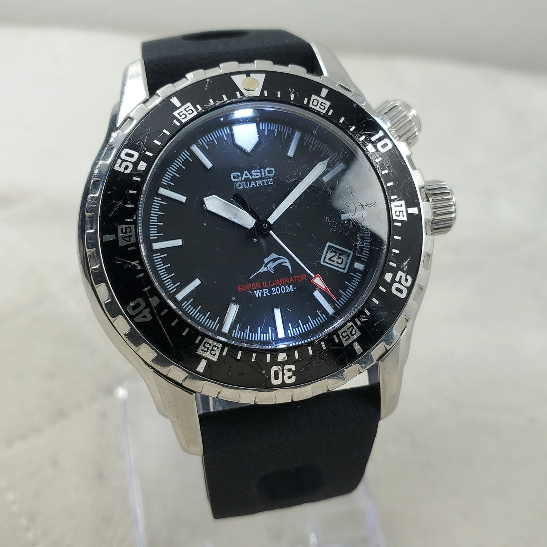 Casio Marlin Super Illuminator MDV-102 Diver WR 200M Black Men's Watch — Pre-Owned, photo 1