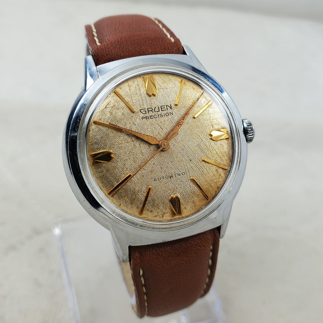 Gruen Precision Autowind Automatic Texture Swiss 35MM Men's Watch — Pre-Owned, photo 1