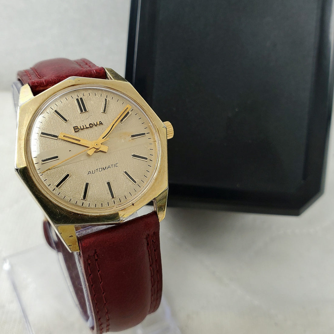 Bulova Automatic Octagon Linen Classic 33MM Men's Watch — Pre-Owned