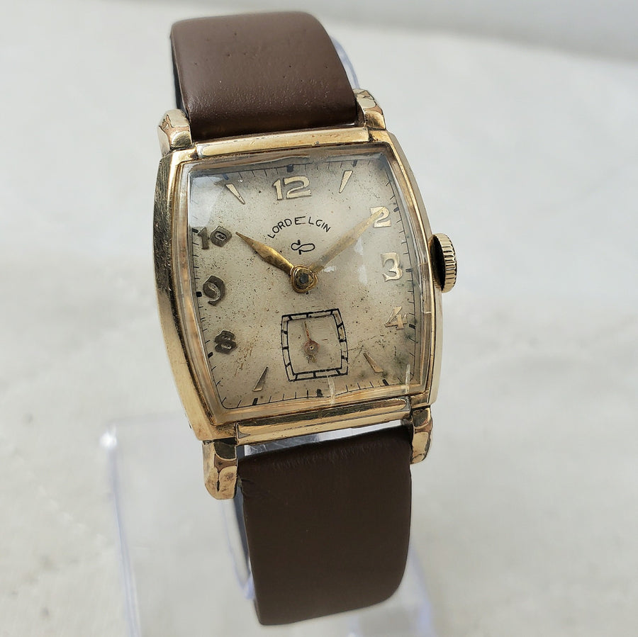 Lord Elgin Tonneau Handwind 21 Jewels 14K Gold Filled Men's Watch — Pre-Owned