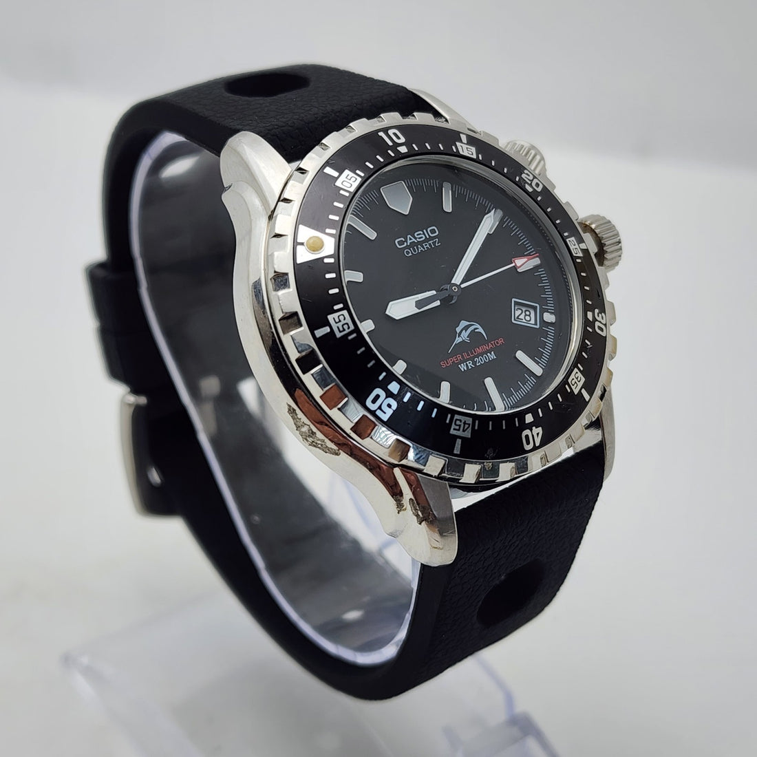 Casio Marlin Super Illuminator MDV-102 Diver WR 200M Black Men's Watch — Pre-Owned