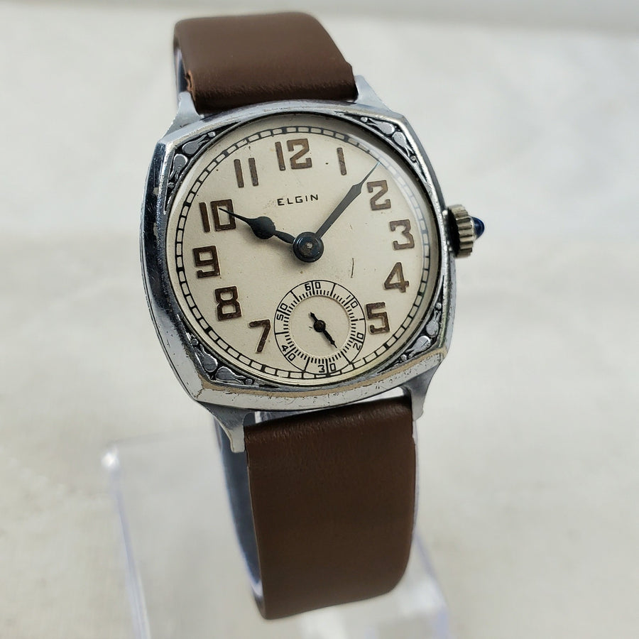 Elgin Cushion Square ART Deco Handwind 29MM Men's Watch — Pre-Owned