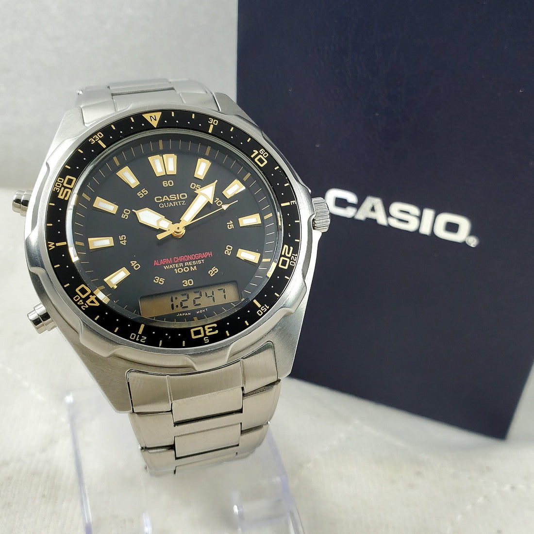 Casio AMW-320R Ana-digi Alarm Chrono Military WR 100M Men's Watch — Pre-Owned