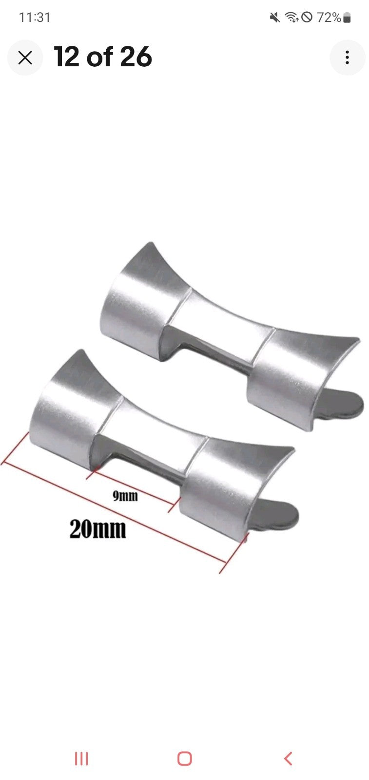Stainless Steel Curved End-Link Adapter for Seiko, 20mm — photo 1