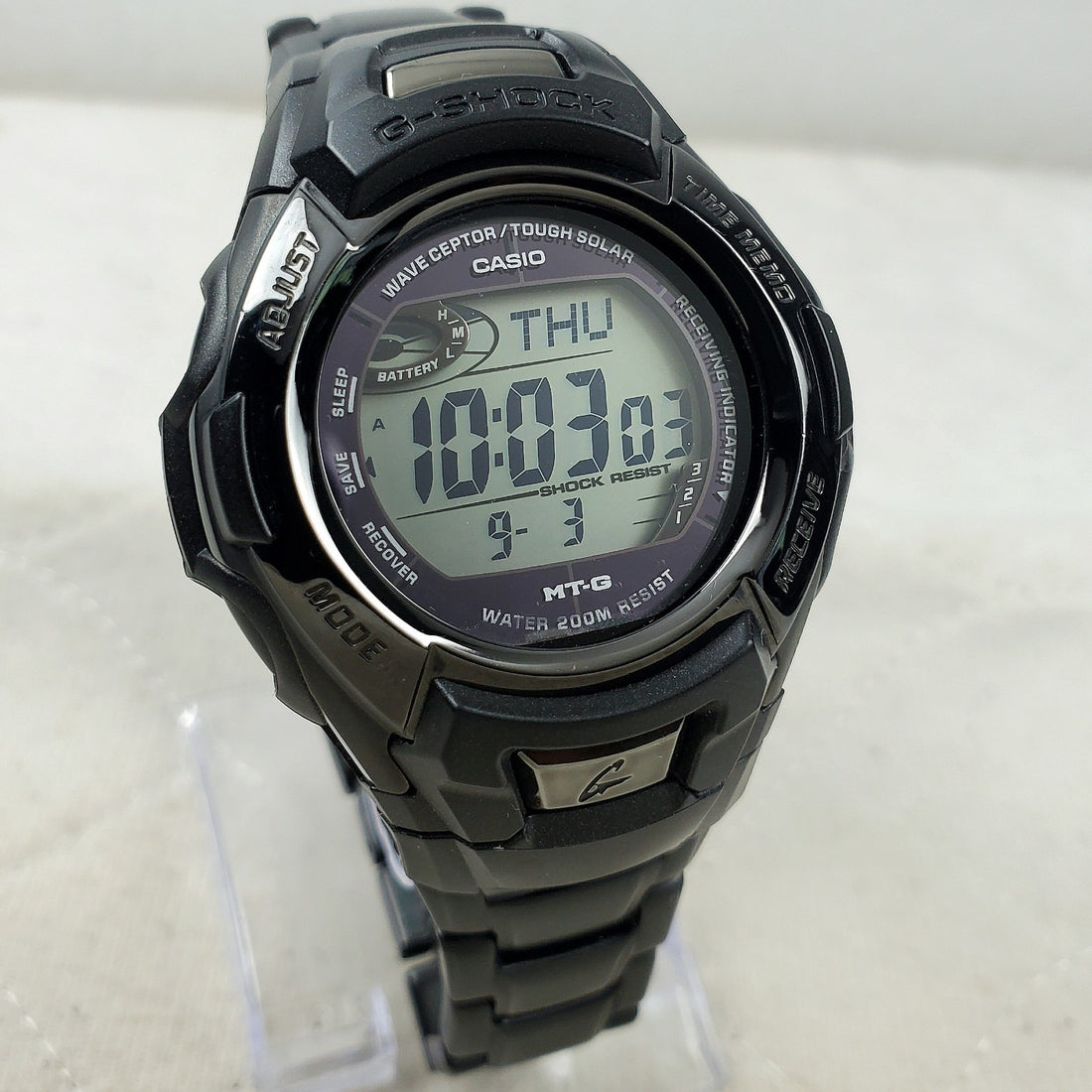 Casio G-shock Wave Ceptor Tough Solar MTG-910DA Black WR 200M Men's Watch — Pre-Owned