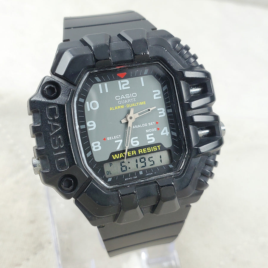 Casio Quartz Alarm Dual Time AQN-10 Ana-digi 44MM Men's Watch — Pre-Owned