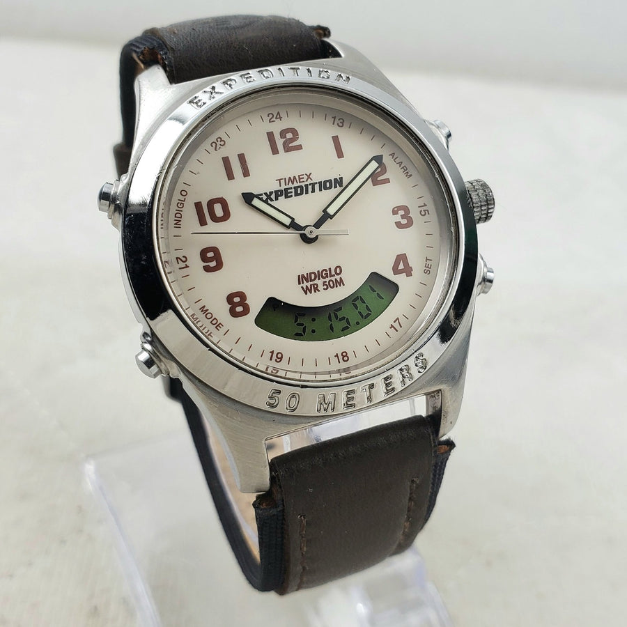 Timex Expedition Indiglo WR 50M Ana-digi Quartz Military 37MM Mens Watch — Pre-Owned