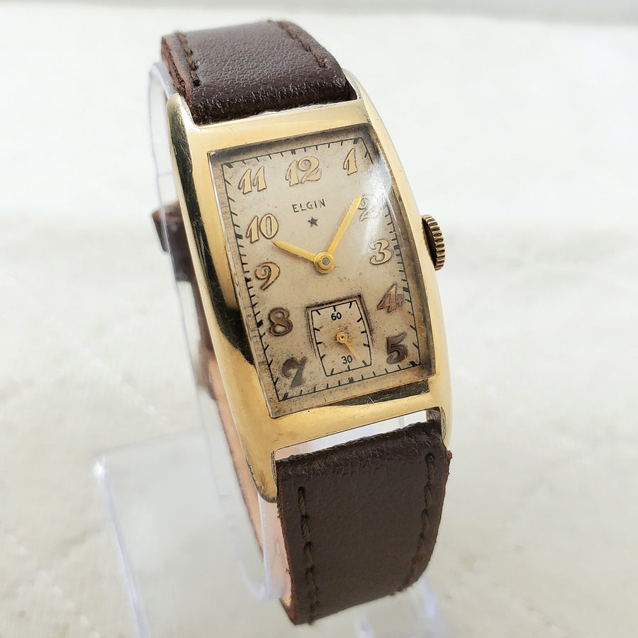 Elgin Tank Curvex 10K G.F Mechanical Handwind 22MM Watch — Pre-Owned