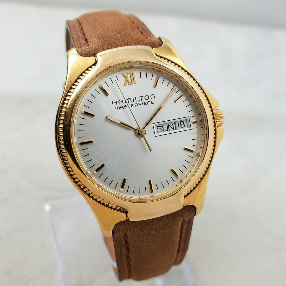 Hamilton Masterpiece 8458 Quartz Day/date 33MM Men's Watch — Pre-Owned