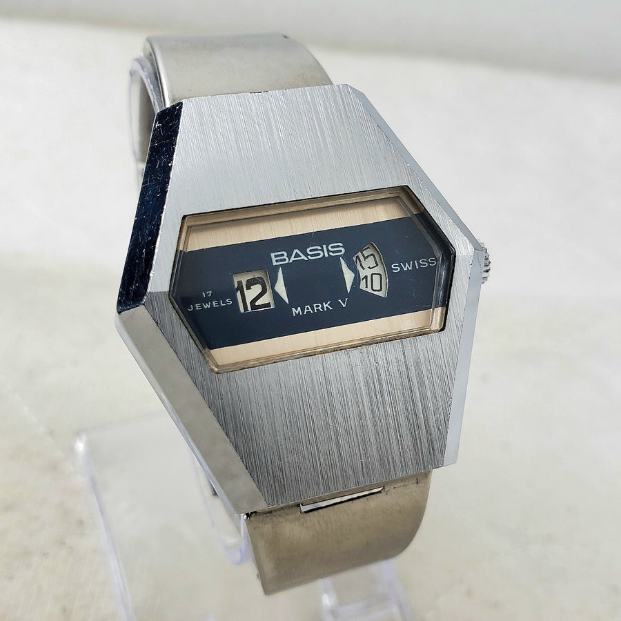 Basis Mark V Digital Jump Hour Handwind Swiss Men's Watch — Pre-Owned