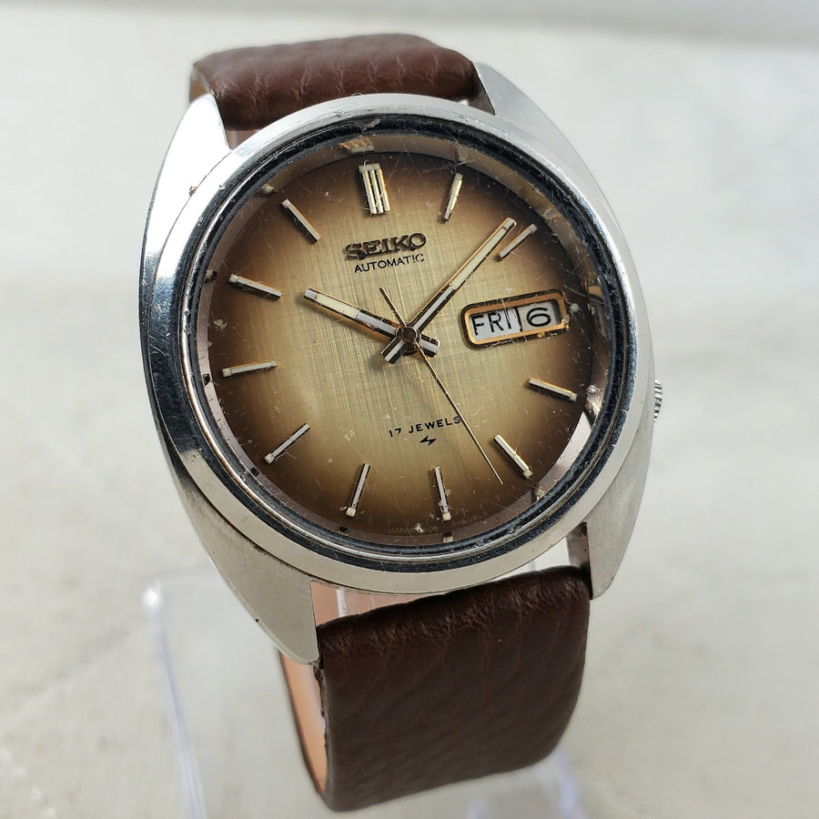 Seiko 7009-8089 Automatic 17 Jewels Day/date Brown Men's Watch — Pre-Owned