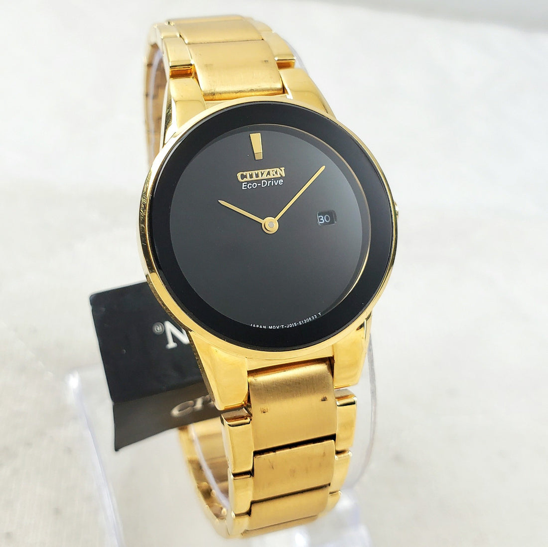 Citizen Eco-drive J015-S091268 Gold/black Date Japan Mov't 30MM Women's Watch — Pre-Owned