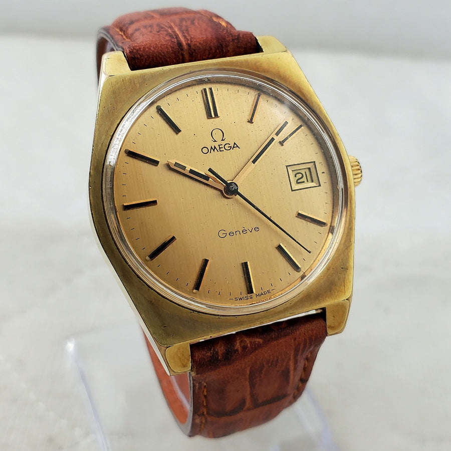Omega Geneve Handwind Caliber 613 Date 17 Jewels 35MM Men's Watch — Pre-Owned