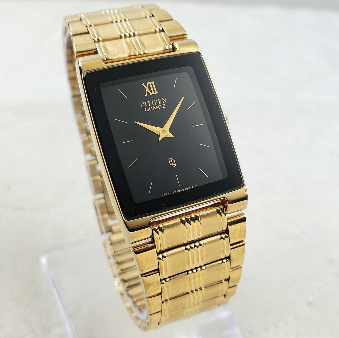 Citizen CQ Tank Quartz Gold/black Japan Mov't 25MM Men's Watch — Pre-Owned