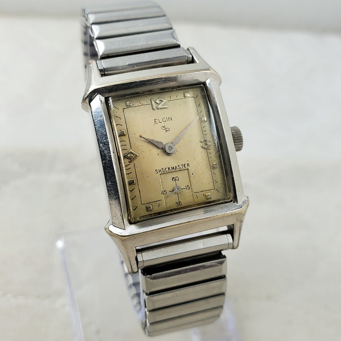 Elgin Tank Durapower 10K R.G.P Bezel Handwind Men's Watch — Pre-Owned