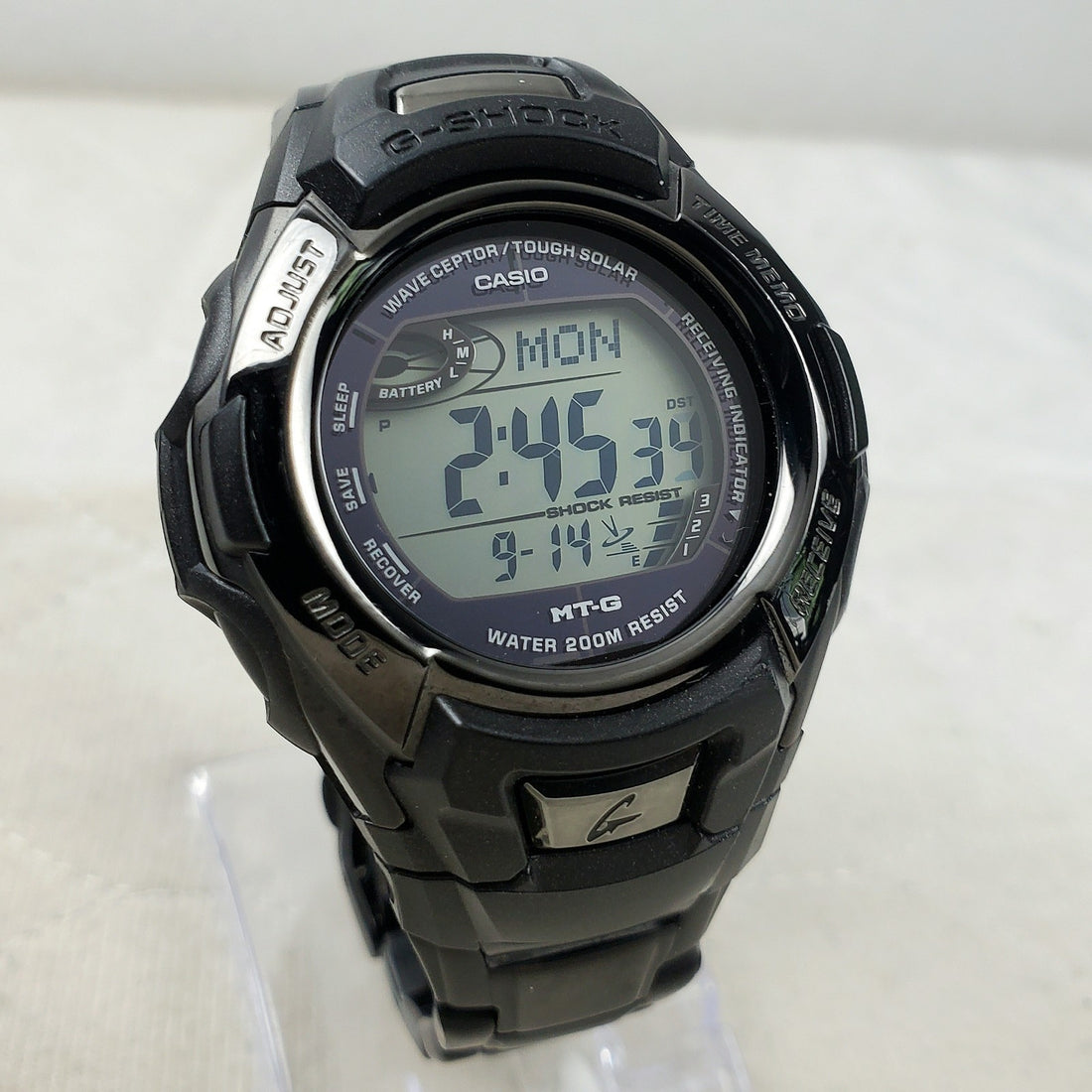 Casio G-shock Wave Ceptor Tough Solar MTG-910DA Black WR 200M Men's Watch — Pre-Owned